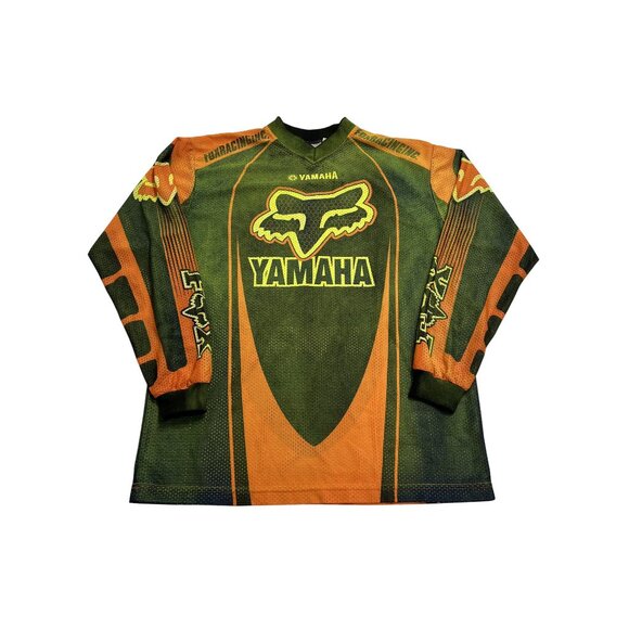 Vintage Yamaha x Fox Racing Motocross Jersey in Green Orange - Picture 1 of 3